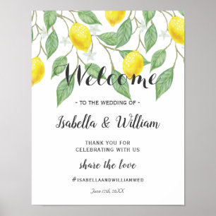 Welcome Sign Modern Boho Lemon Summer Wedding