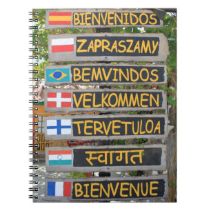 Welcome sign notebook