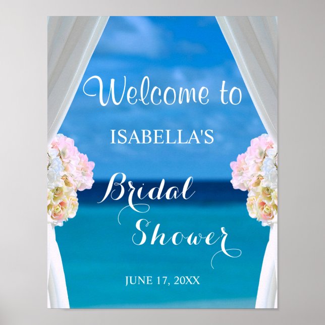 Welcome Sign | Ocean Beach Summer Bridal Shower (Front)