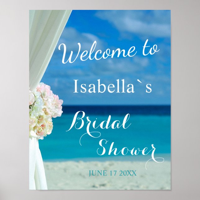 Welcome Sign | Ocean Beach Summer Bridal Shower (Front)