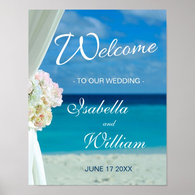Welcome Sign | Ocean Beach Summer Wedding (Front)