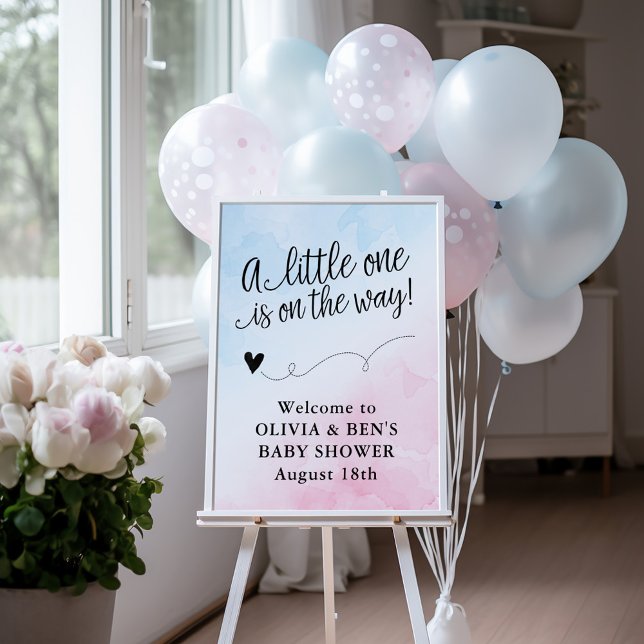 Welcome Sign Pink & Blue Baby Shower (Creator Uploaded)