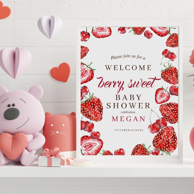  Welcome Sign  Sweet Berry Baby Shower   Poster (Creator Uploaded)