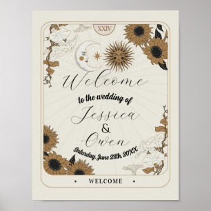 Welcome Sign Tarot Sign Wedding Halloween Sun Moon