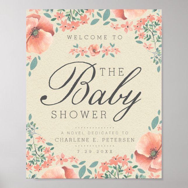 WELCOME SIGN | Vintage Floral Storybook Baby (Front)