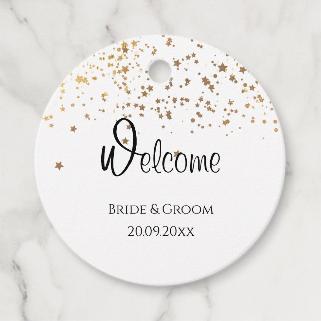 Welcome Simple Minimalist Modern Favour Tag (Front)