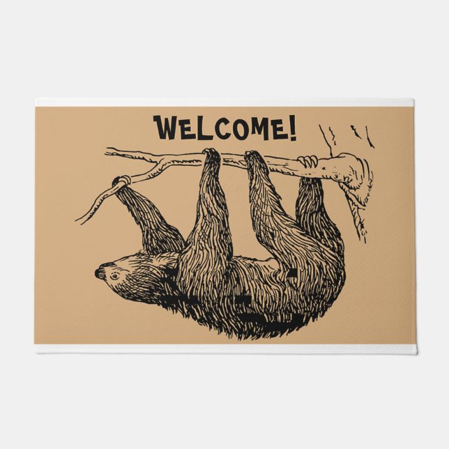 Welcome sloth lover, Gift For Family Doormat (Front)
