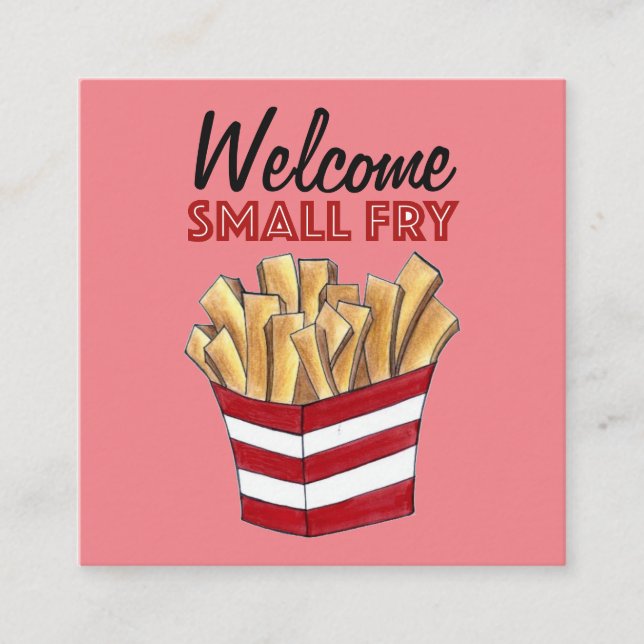 Welcome Small Fry French Fries Foodie Baby Shower Enclosure Card (Front)