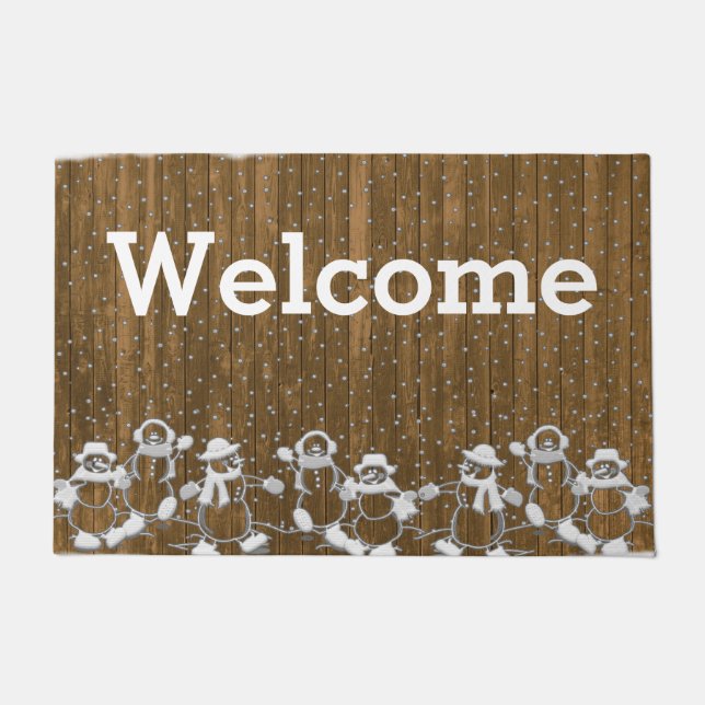 Welcome Snowmen Doormat (Front)