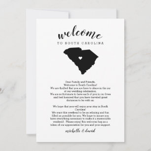 Welcome South Carolina Wedding Letter & Itinerary