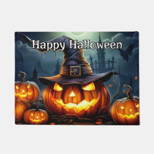 Welcome - Spooky Glowing Nefarious Pumpkins Doormat