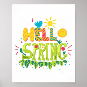 Welcome Spring Sign, Hello Spring Sign, Poster