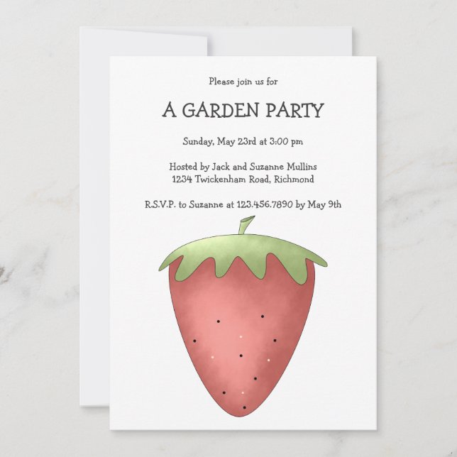 Welcome Spring · Strawberry Invitation (Front)