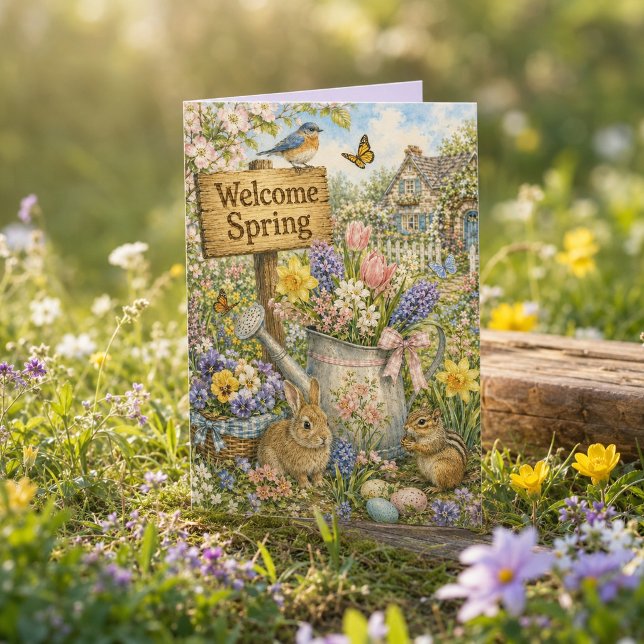 Welcome Spring Thinking of You Holiday Card (Creator Uploaded)