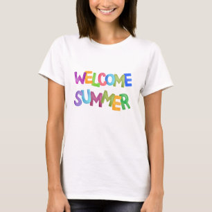 welcome summer colourful vacation typography T-Shirt