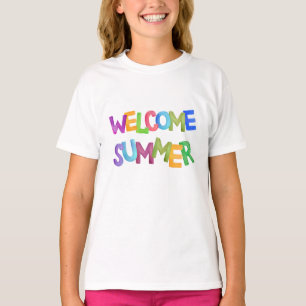 welcome summer colourful vacation typography T-Shirt