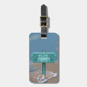 Welcome Summer Vector Drawing Luggage Tag