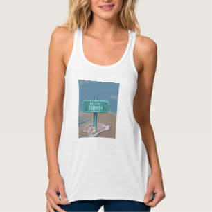 Welcome Summer Vector Drawing Singlet
