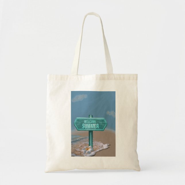 Welcome Summer Vector Drawing Tote Bag (Front)