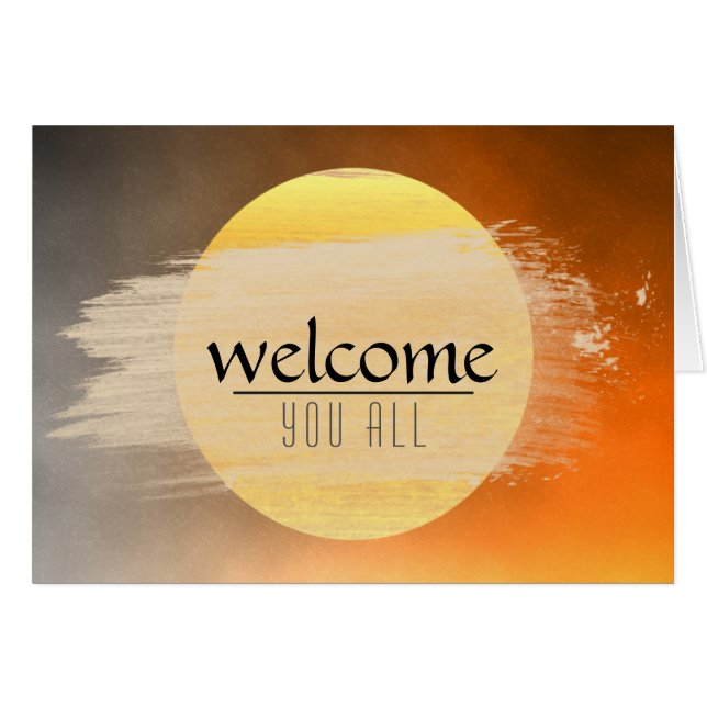 Welcome Sunset Moon with  Watercolor Black Clouds (Front Horizontal)