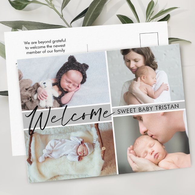 Welcome Sweet Baby Birth Announcement Postcard (Creator Uploaded)