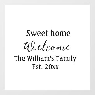 Welcome sweet home add family name year Est. Text