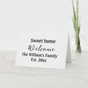 Welcome sweet home add family name year Est. Text Foil Holiday Card