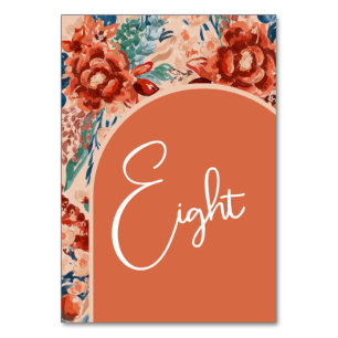 Welcome Table Numbers   Boho Terracotta Floral