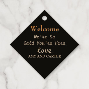 welcome tags for wedding bags, welcome tags 