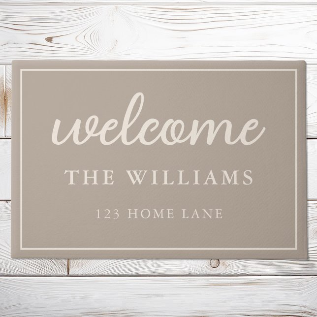 Welcome Tan Family Name Personalised Doormat (Creator Uploaded)