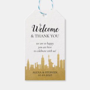 Welcome Thank You New York City NYC Skyline Favour Gift Tags