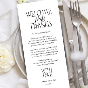 Welcome & Thanks, Place Setting Thank You Card