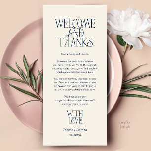 Welcome & Thanks, Place Setting Thank You Card
