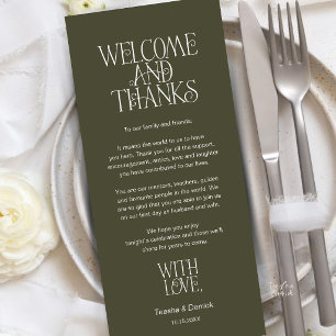 Welcome & Thanks, Place Setting Thank You Card