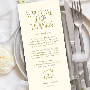 Welcome & Thanks, Place Setting Thank You Card