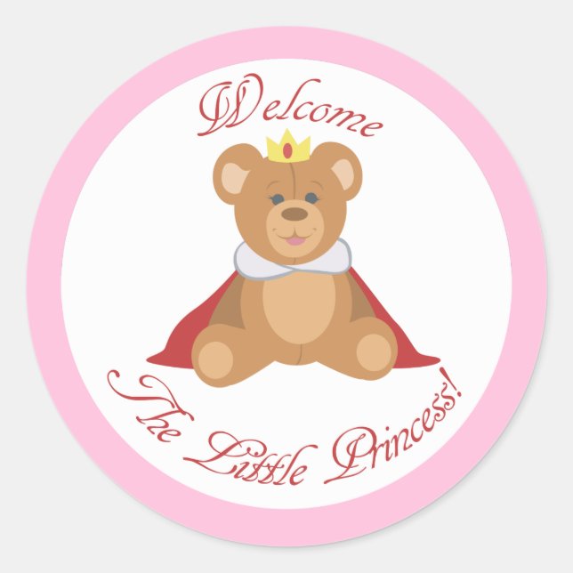 Welcome The Little Princess Classic Round Sticker (Front)