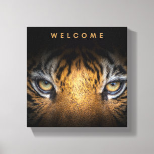 Welcome Tiger face canvas print