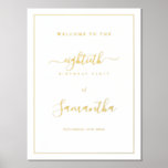 Welcome to 80th Birthday Party Sign<br><div class="desc">Welcome to 80th Birthday Party Sign with the writing and border in  Luxury Real Foil in your choice of either gold or silver.</div>