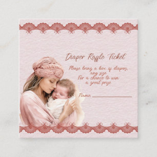 Welcome to a Baby Girl Shower Diaper Raffle Ticket Enclosure Card