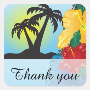 Welcome to a Beautiful Tropical Paradise Square Sticker