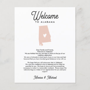 Welcome to Alabama    Letter & Itinerary ANY COLOR
