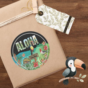 Welcome to Aloha tropical Paradise Classic Round Sticker