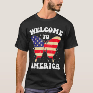 Welcome To America Patriotic Butterfly New America T-Shirt