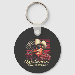 Welcome to America's Gulf Funny Trump America Key Ring
