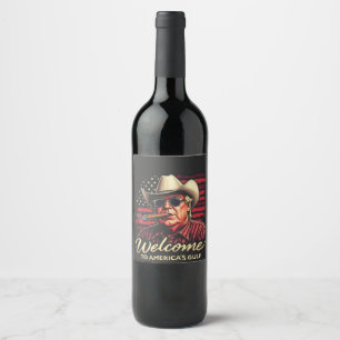 Welcome to America's Gulf Funny Trump America Wine Label