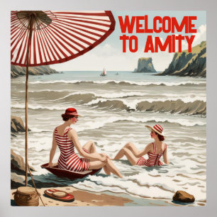 Welcome to Amity (Editable) Seaside Poster
