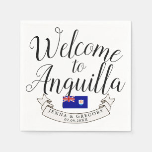 Welcome to Anguilla Destination Wedding Favour Napkin