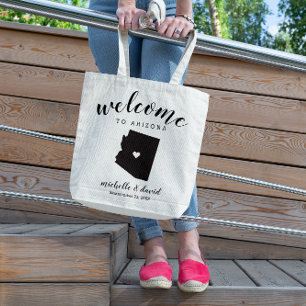 Welcome to Arizona USA State Silhouette Wedding Tote Bag