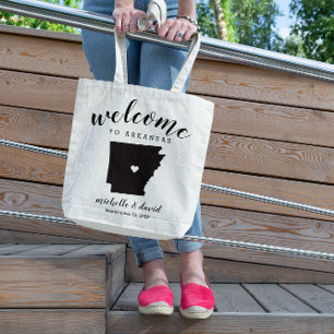 Welcome to Arkansas USA State Silhouette Wedding Tote Bag