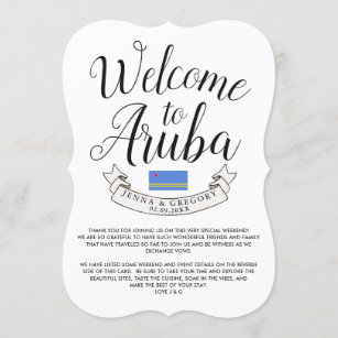 Welcome to Aruba   Destination Wedding Custom Invitation